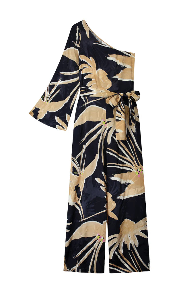 POM One Shoulder Jumpsuit in Artisan Sand