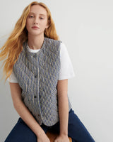 QUILTER VEST in Landscape Check by Kowtow Australia