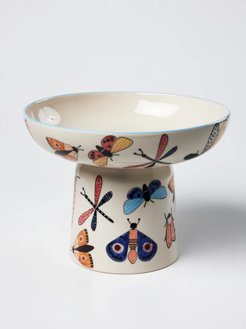 MOTH PARTY FOOTED BOWL by Jones & Co