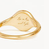 LIVE IN LOVE LOTUS SIGNET RING in Gold from By Charlotte