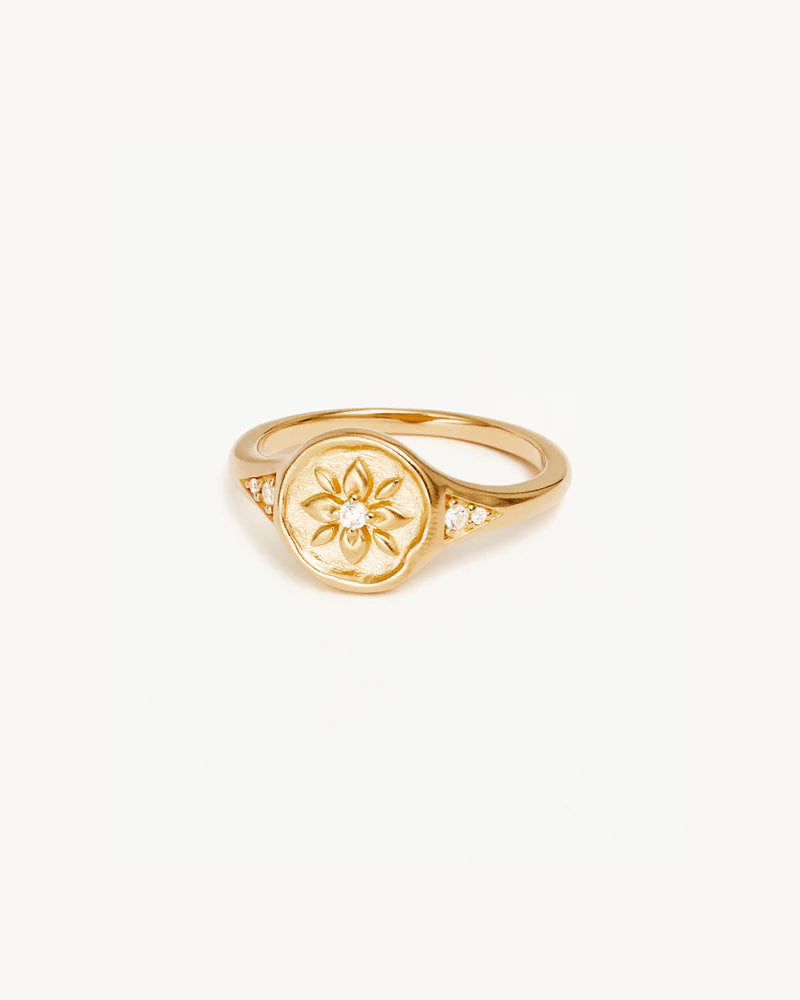 LIVE IN LOVE RING in 18k Gold Vermeil from By Charlotte