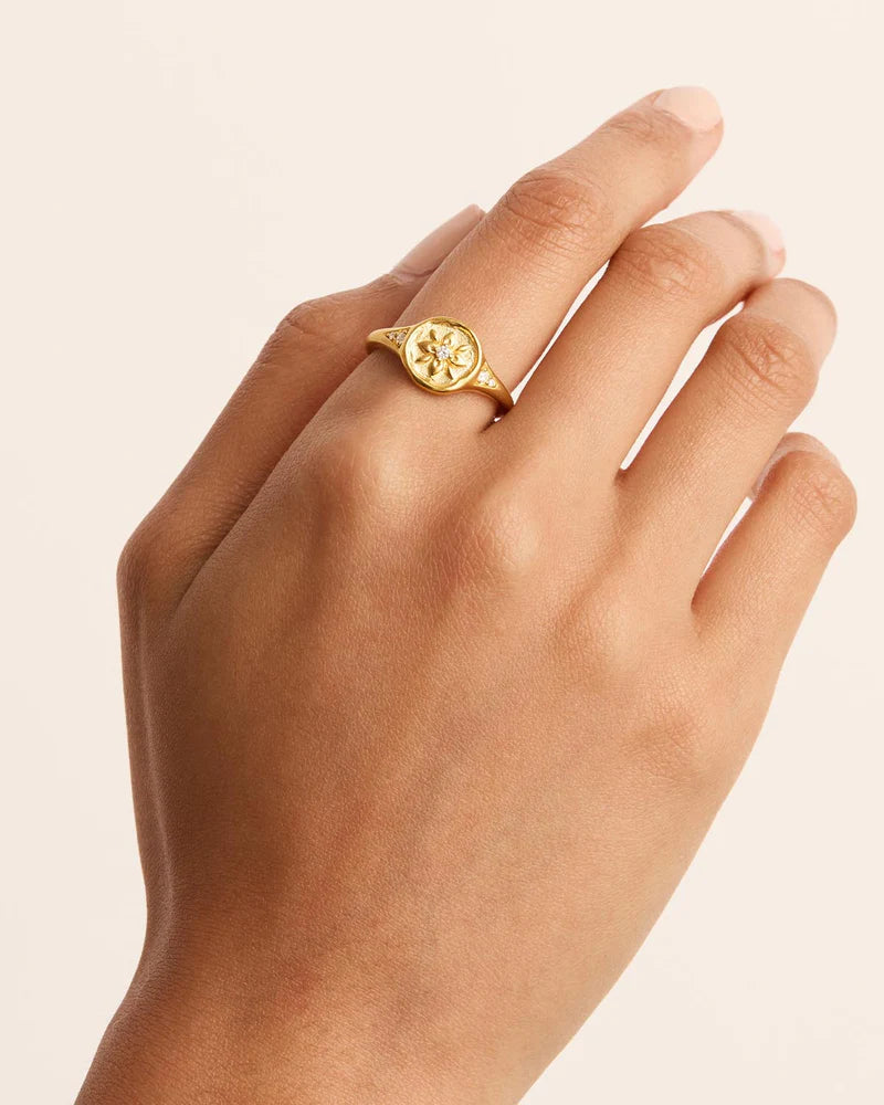 LIVE IN LOVE RING in 18k Gold Vermeil from By Charlotte