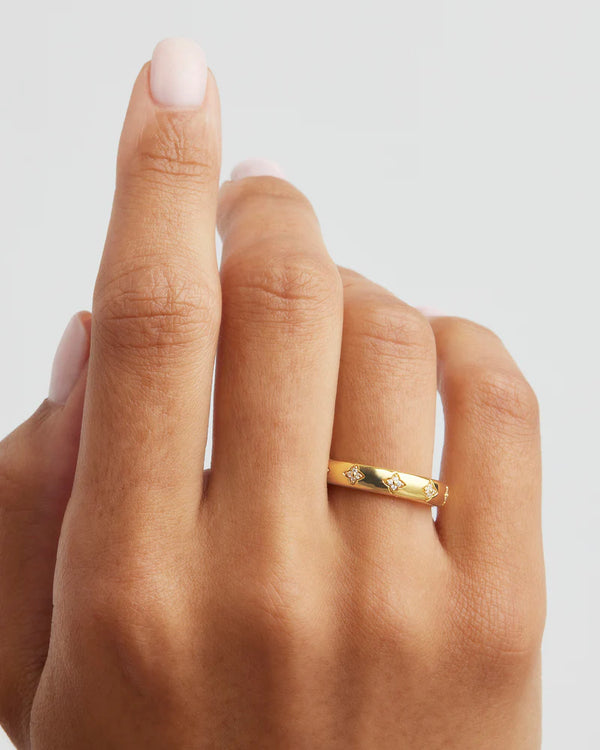 BLOOM WITH YOU LOTUS RING in 18k Gold Vermeil from By Charlotte