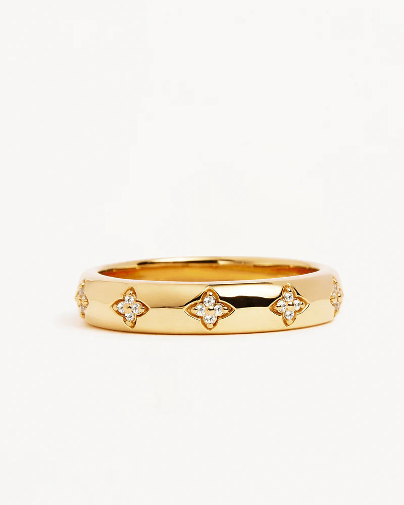 BLOOM WITH YOU LOTUS RING in 18k Gold Vermeil from By Charlotte