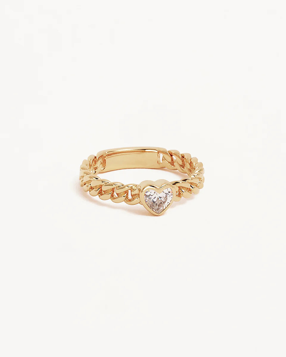 RADIANT HEART ENGRAVABLE RING in 18K Gold Vermeil from By Charlotte