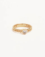 RADIANT HEART ENGRAVABLE RING in 18K Gold Vermeil from By Charlotte