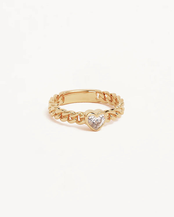 RADIANT HEART ENGRAVABLE RING in 18K Gold Vermeil from By Charlotte
