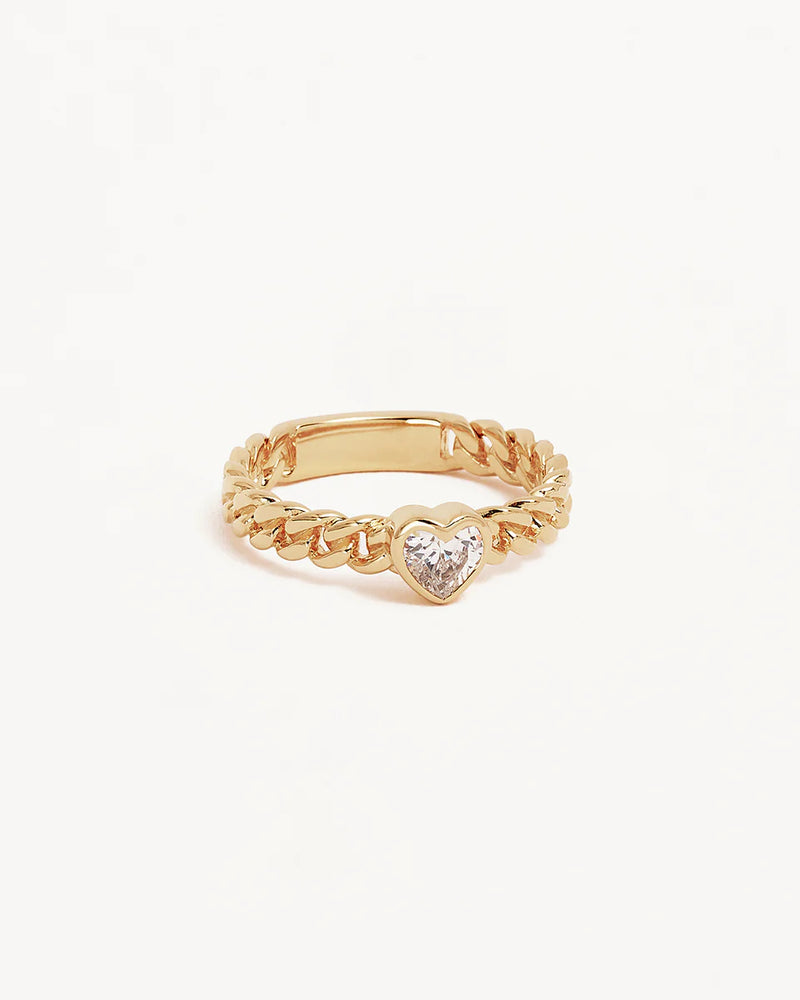 RADIANT HEART ENGRAVABLE RING in 18K Gold Vermeil from By Charlotte