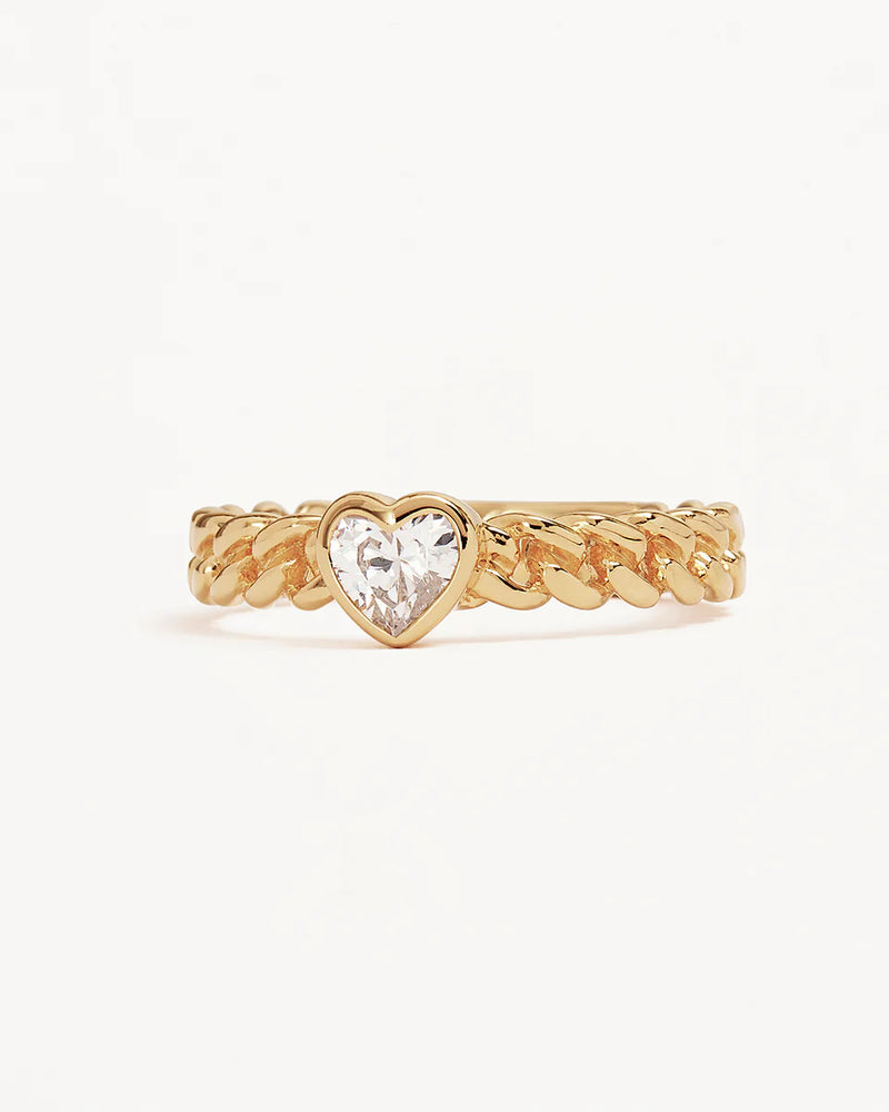 RADIANT HEART ENGRAVABLE RING in 18K Gold Vermeil from By Charlotte