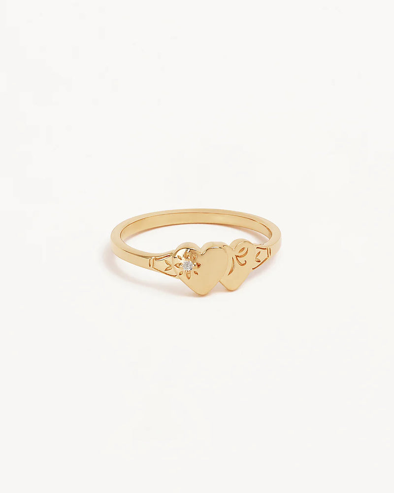FOREVER INTERTWINED HEART SIGNET RING in 18K Gold Vermeil from By Charlotte