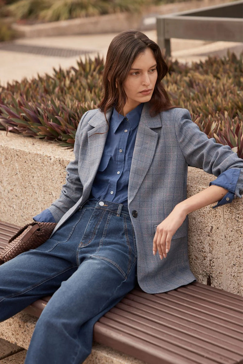 SCOUT JACKET in Sapphire Check from Zoe Kratzmann at Darling & Domain