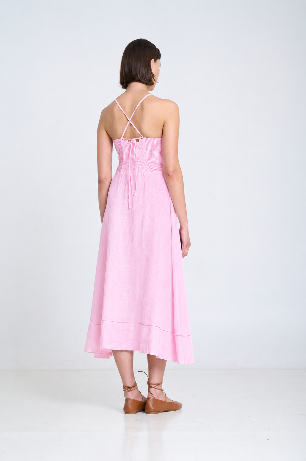 LINEN DRESS in Pink Prett by Sita Murt