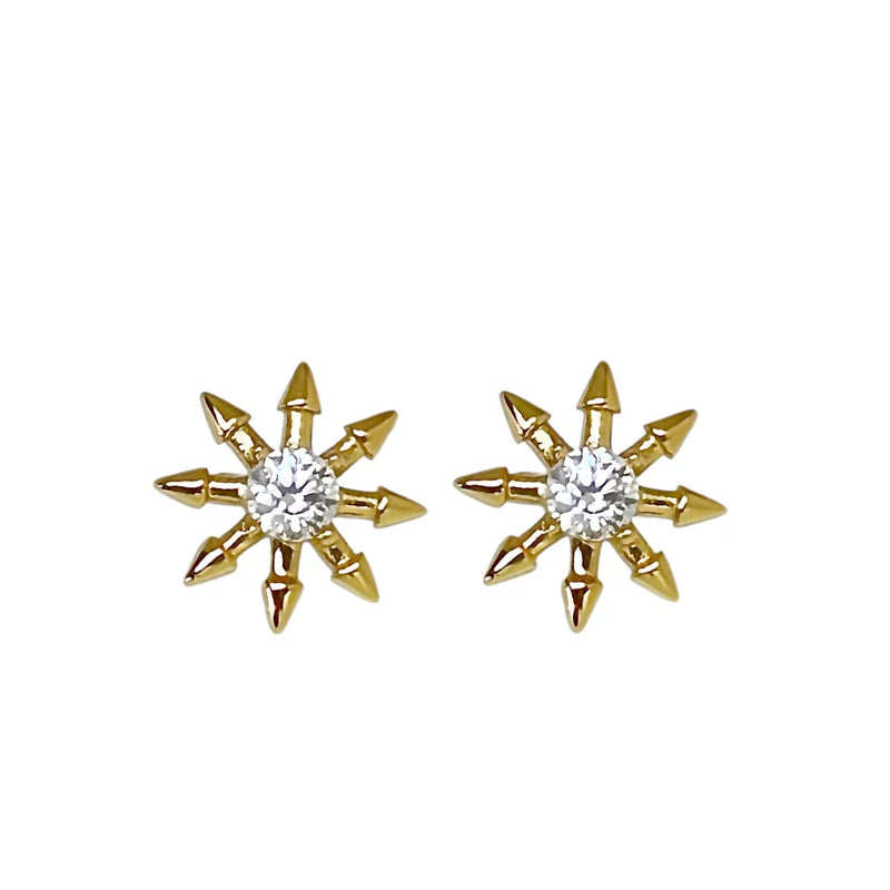 SOLAR GOLD STUD EARRINGS