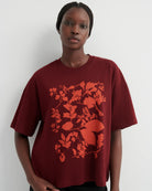 STENCIL TEE in Maroon by Kowtow