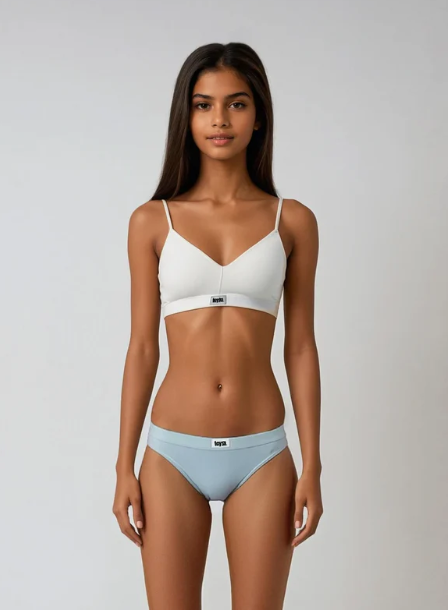 COTTON HIPSTER UNDERWEAR in Dusty Blue by teysha