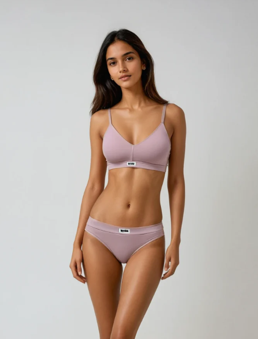 COTTON HIPSTER UNDERWEAR in Dusty Pink by teysha