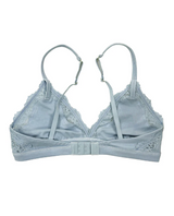 COTTON TRIANGLE LACE BRA in Dusty Blue by teysha