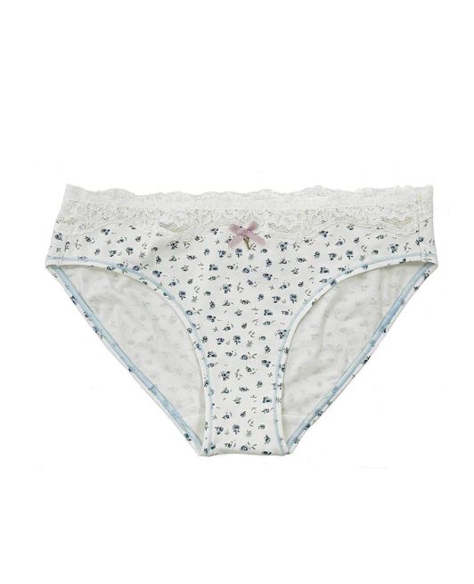 COTTON BIKINI LACE UNDERWEAR in Ditsy Floral by teysha