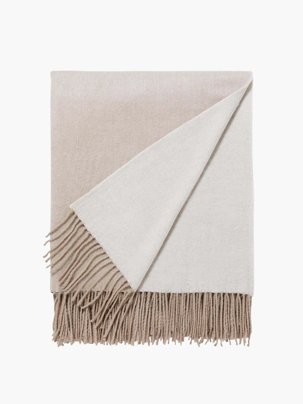 MIX CASHMERE + WOOL THROW |in Oatmeal/Chalk from L&M Home