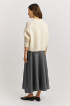 DROP SHOULDER CREW | Ivory - Darling & Domain