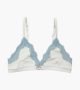 COTTON TRIANGLE LACE BRA in Cloud White by teysha