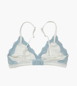 COTTON TRIANGLE LACE BRA in Cloud White by teysha