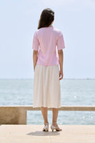 SHORT SLEEVE PINCHED T SHIRT in Pink Prett by Sita Murt