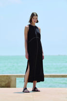 LINEN MAXI DRESS in Black by Sita Murt