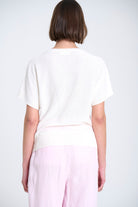V NECK FINE KNIT SWEATER in Ecru by Sita Murt