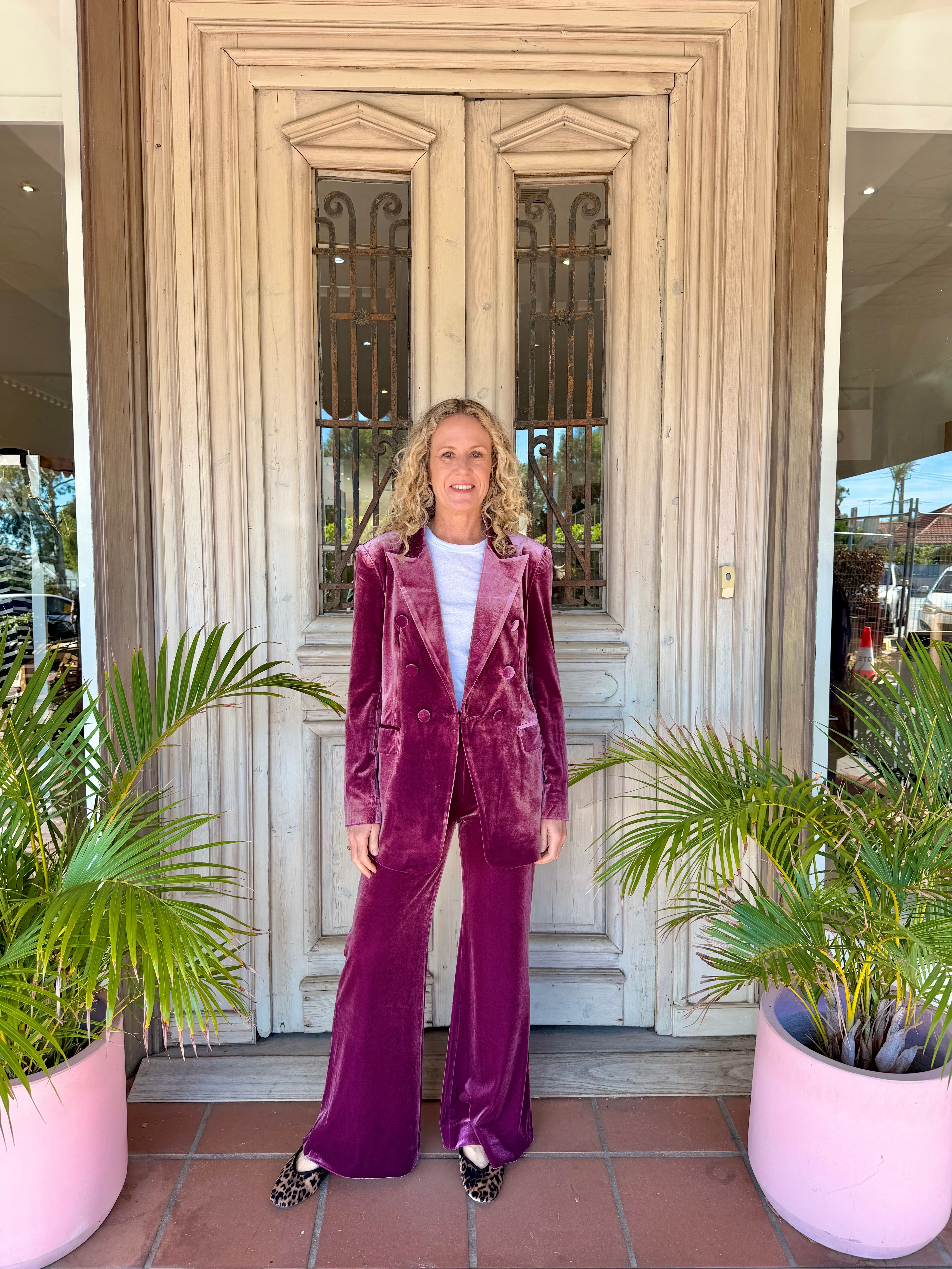 VELVET PANTS in Dusky Pink by Sophie Moran