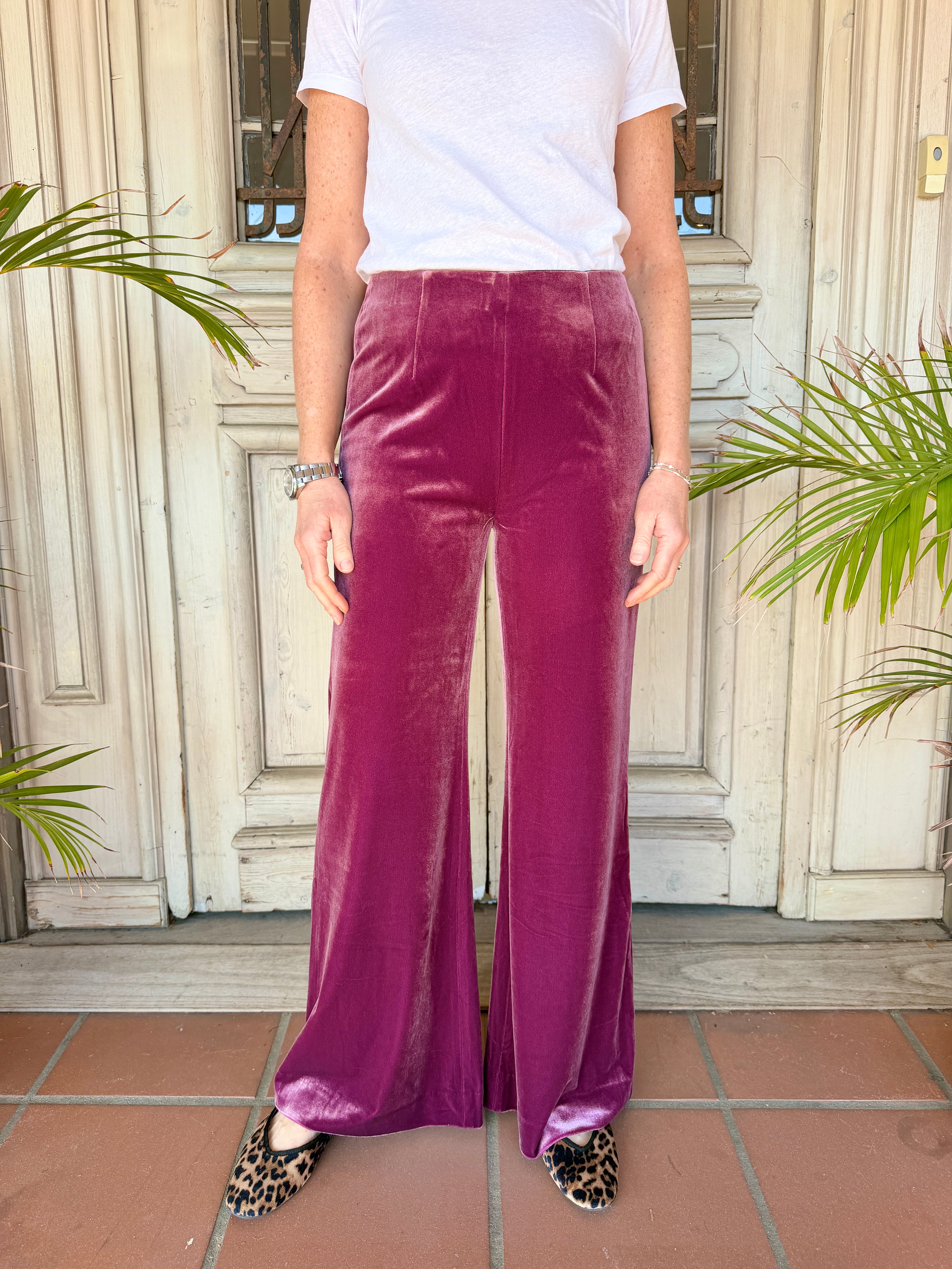 VELVET PANTS in Dusky Pink by Sophie Moran