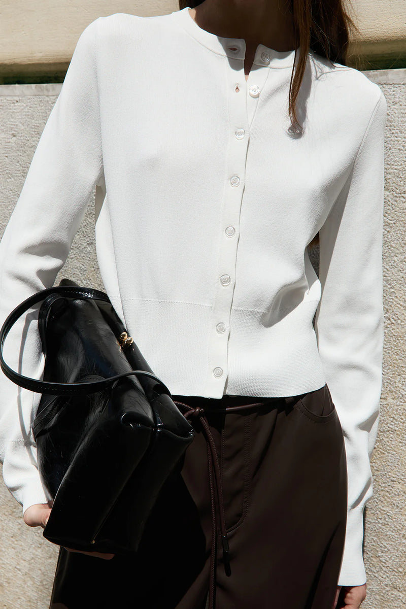 Victoria Knit Cardigan in White by Elka Collective