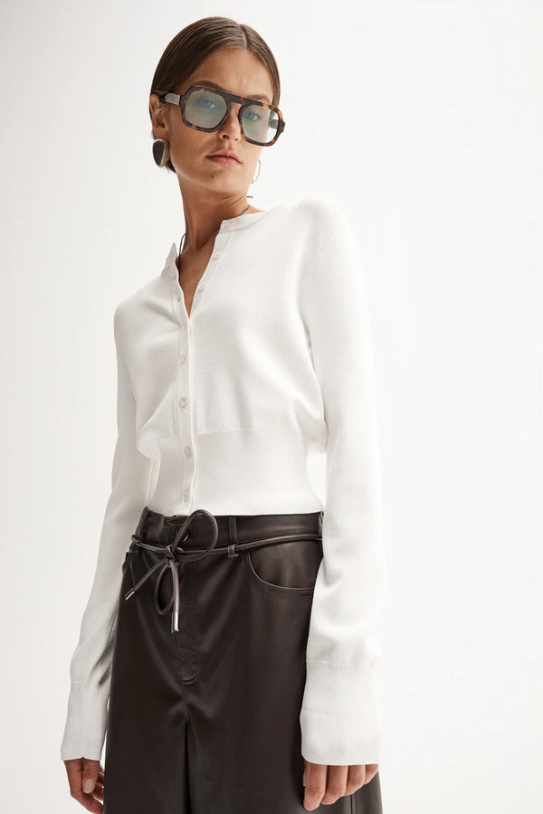Victoria Knit Cardigan in White by Elka Collective