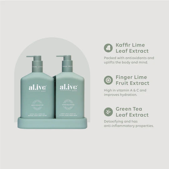 WASH & LOTION DUO in Kaffir Lime + Green Tea by al.ive