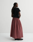 WEAVER SKIRT in Maroon Check by Kowtow