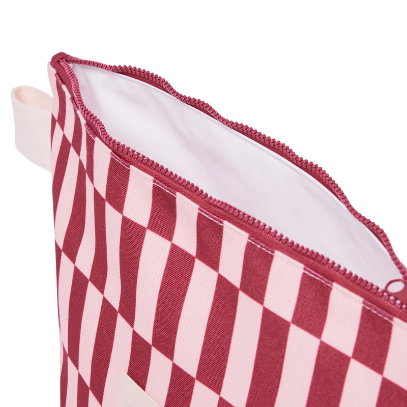WET BASE COAST MIDI in Burgundy + Peony Check by Base Supply