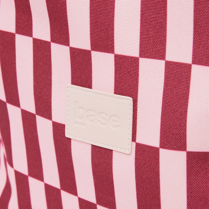 WET BASE COAST MIDI in Burgundy + Peony Check by Base Supply