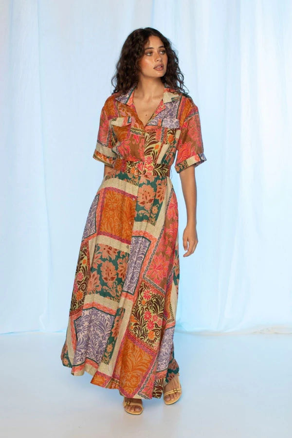 JACQUELINE MAXI DRESS in Multi Colour by Kachel,