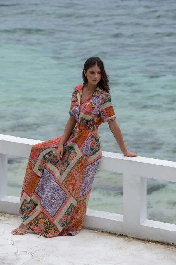 JACQUELINE MAXI DRESS in Multi Colour by Kachel,
