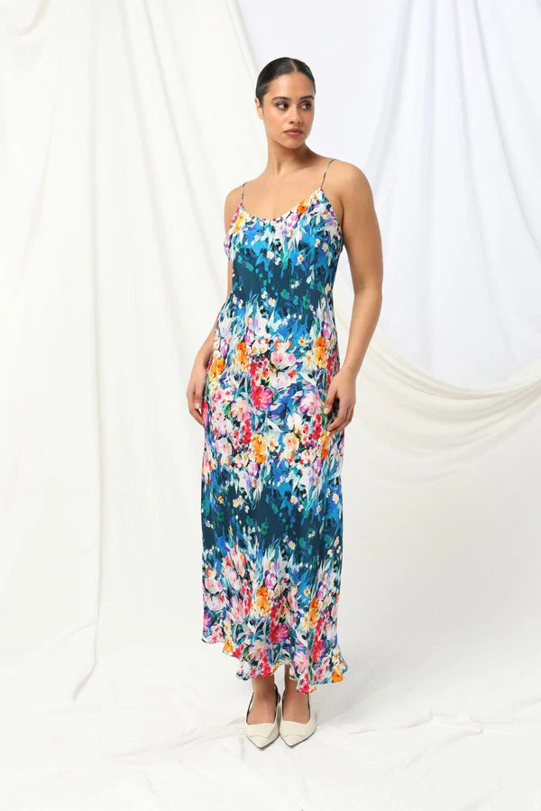 MELODY SLIP MAXI DRESS in Midnight Petal by Kachel