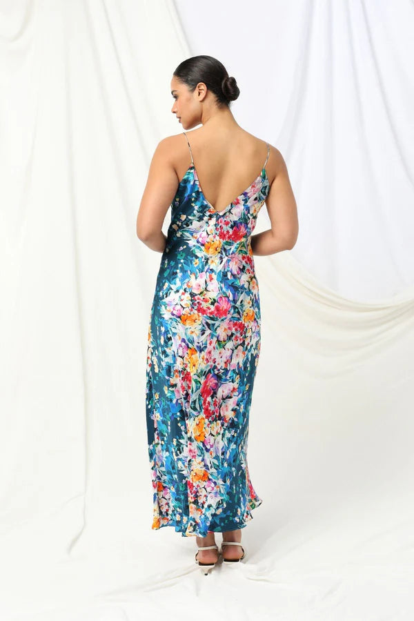 MELODY SLIP MAXI DRESS in Midnight Petal by Kachel