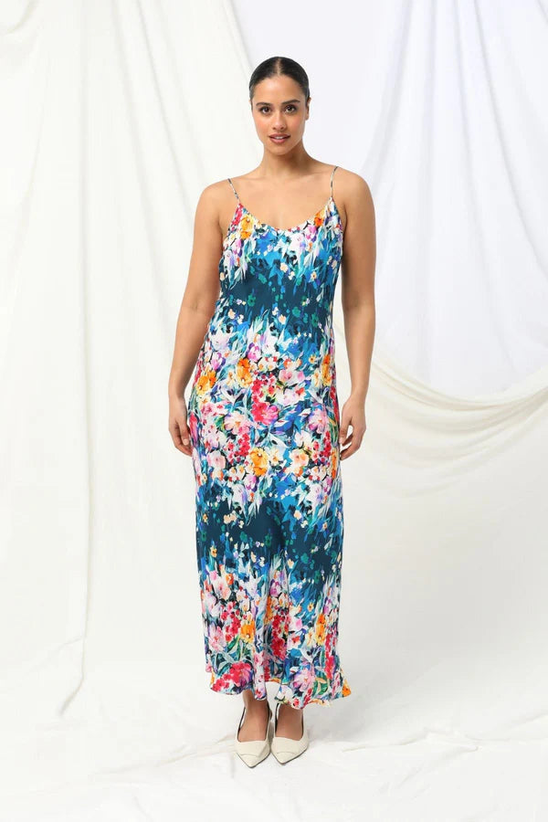 MELODY SLIP MAXI DRESS in Midnight Petal by Kachel