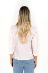 STELLA V NECK TEE in Soft Pink by Humidity Lifestyle