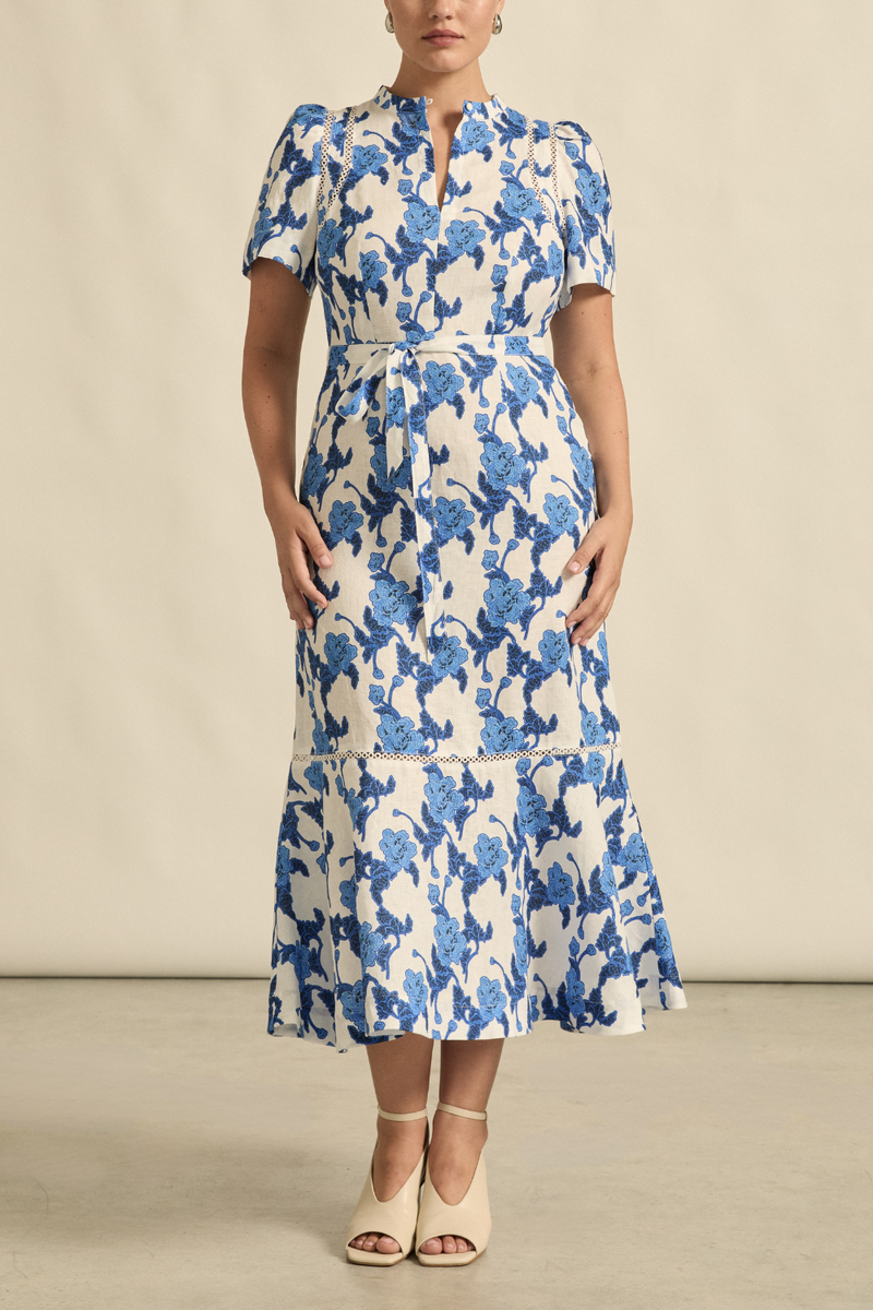CABLE DRESS in Azure Bouquet from Zoe Kratzmann