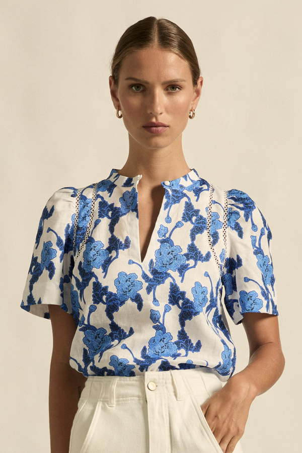 RECOLLECT TOP in Azure Bouquet from Zoe Kratzmann