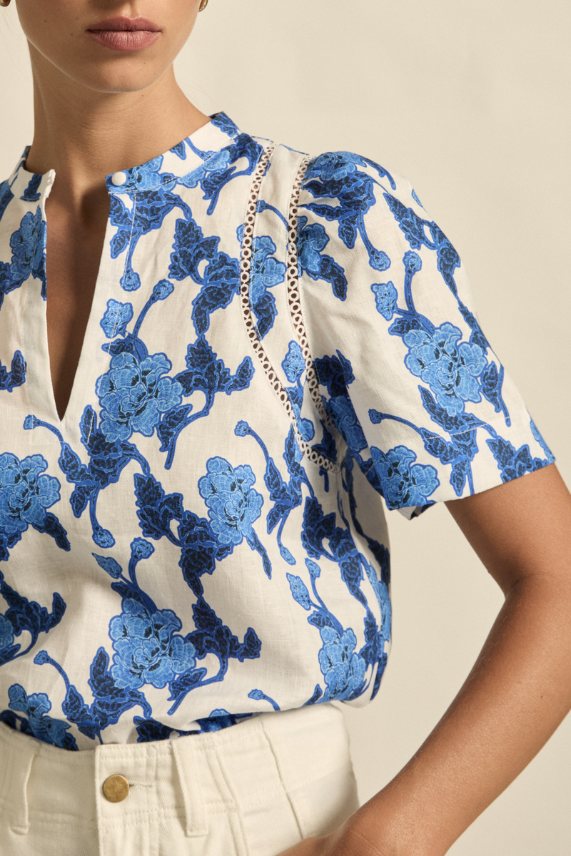 RECOLLECT TOP in Azure Bouquet from Zoe Kratzmann