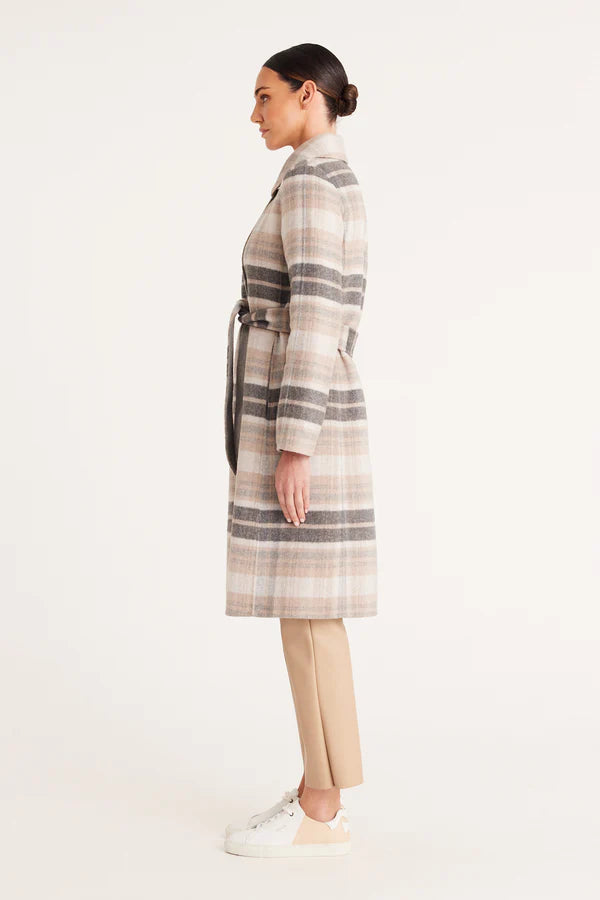 CLAUDE CHECK COAT in Natural Check from Cable Melbourne