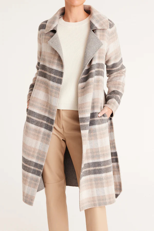 CLAUDE CHECK COAT in Natural Check from Cable Melbourne