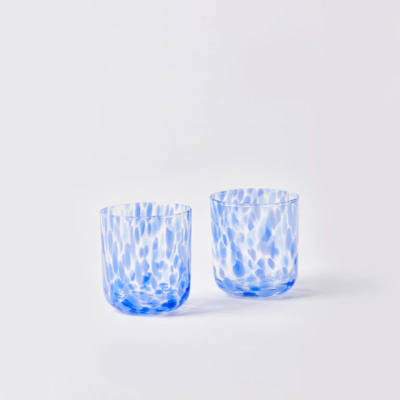 Bonnie and Neil Dots Blue Glass Tumbler set