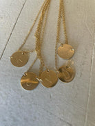 Misuzi The Chloe Initial Disc Necklace in gold